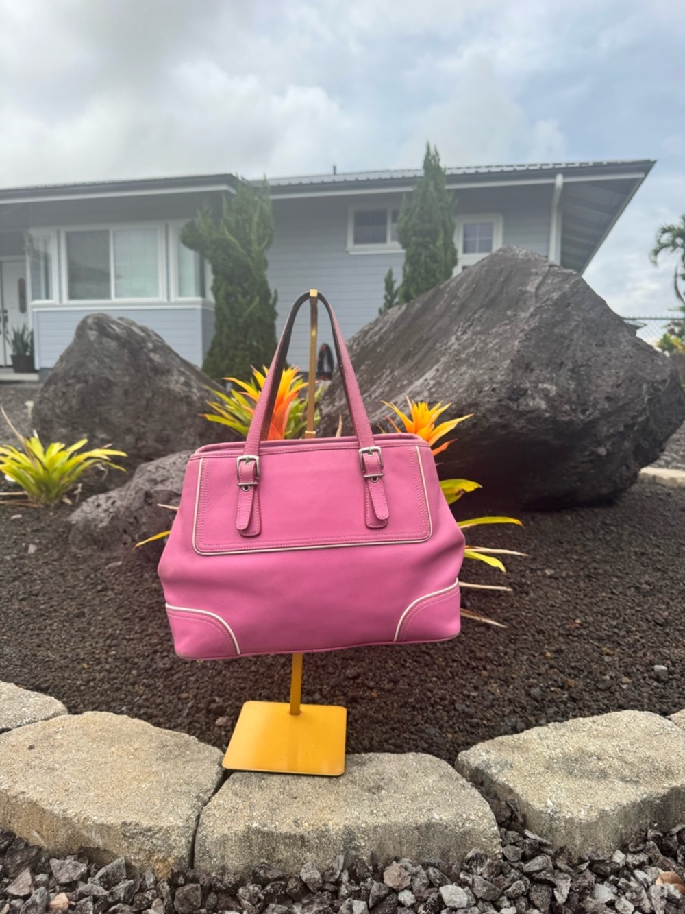 Coach 2003 Pink Leather Tote Shoulder Bag M3Q-9605 Y2K Classic Handbag - Picture 3 of 11